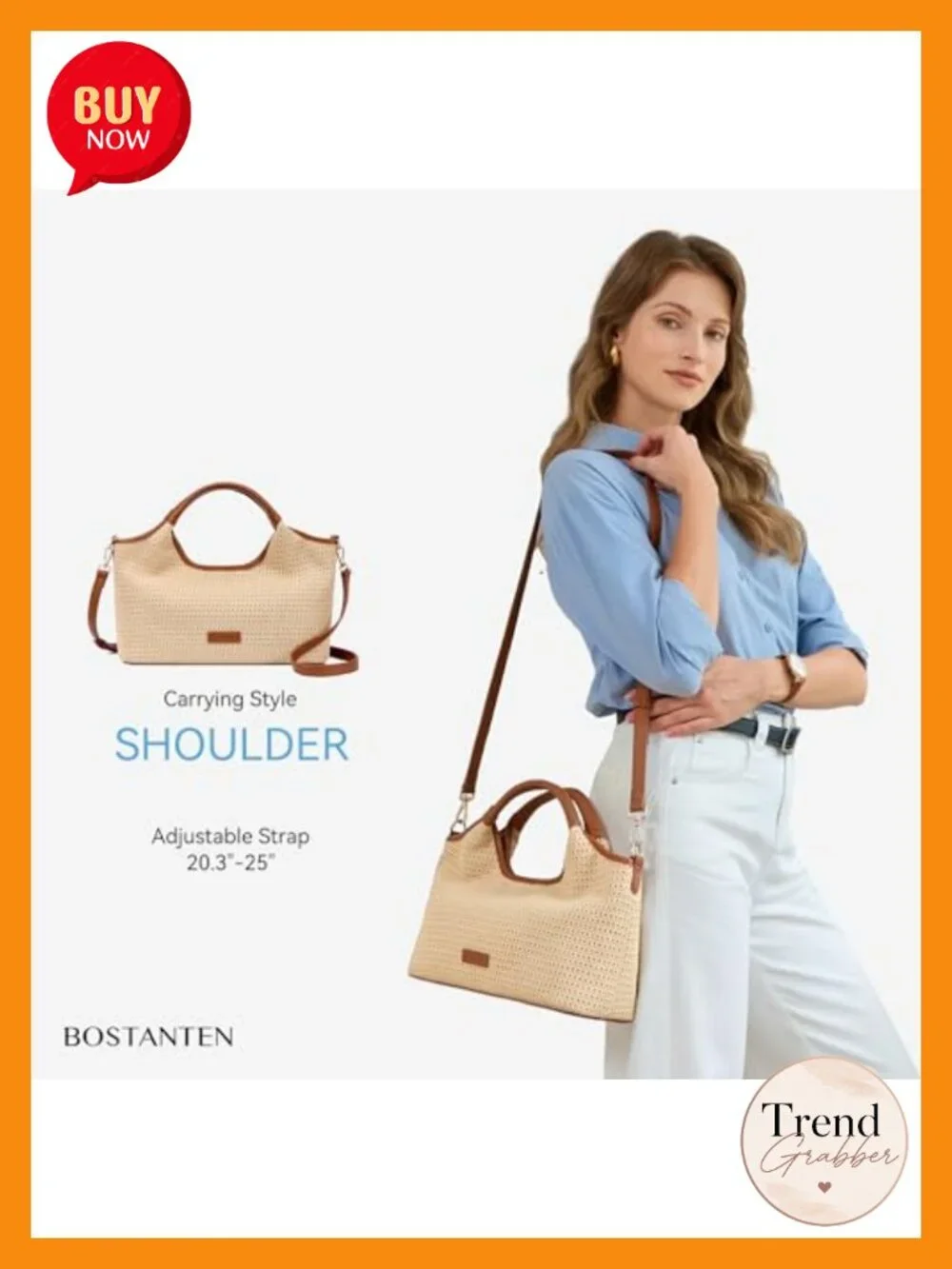Genuine Leather Satchel Handbag Adjustable Strap Multi Pockets